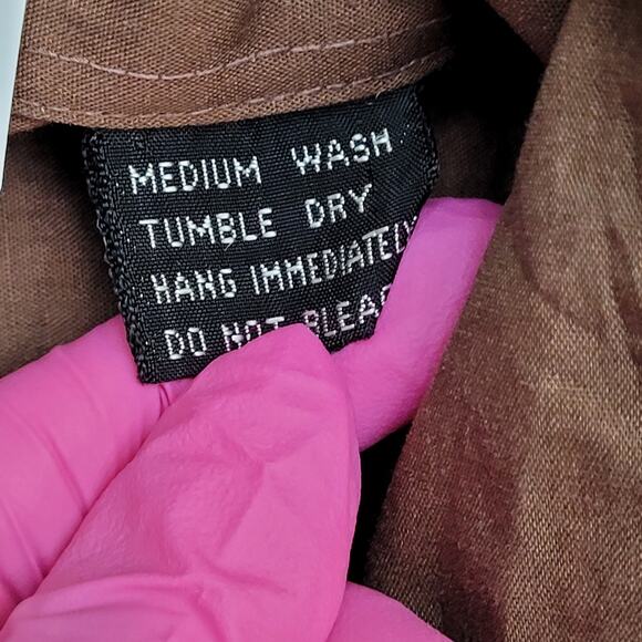 Vintage 70s Van-Cort MOD Button Shirt XL 24x30 Brown - Picture 7 of 12